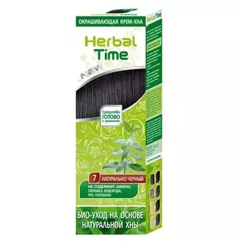Herbal Time, натуральная хна, натуральный черный, 75 мл