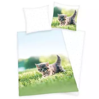 Herding (Young Collection) Постельное белье "Котенок"/детское постельное белье, 100% хлопок (фланель), 80х80+135х200 см