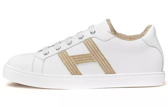 HERMES Avantage White Tan Women's