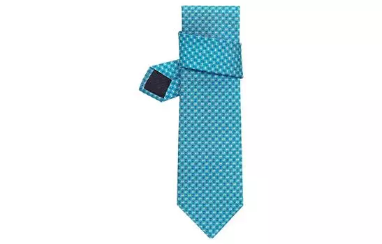 HERMES Галстук мужской синий