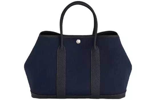 HERMES Холщовая сумка для садовой вечеринки с кожаной холщовой сумкой, садовая сумка, обычная сумка унисекс, морской синий и черный
