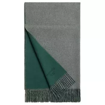 HERMES Кашемировая шаль женская, кипарисово-зеленый/светло-серый
