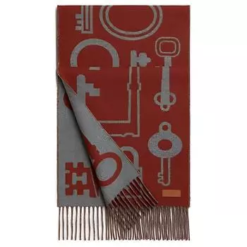 HERMES Кашемировые вязаный шарф унисекс красный