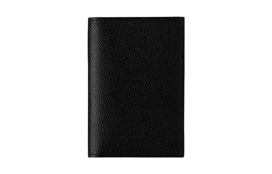 HERMES Мужской кошелек для монет и карт из телячьей кожи MC2 Euclide Epsom, черный цвет