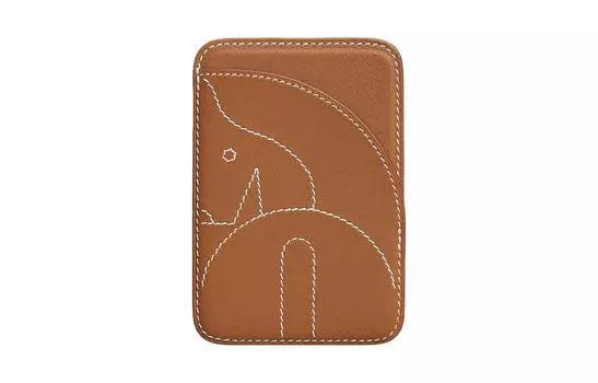 HERMES Мужской кожаный держатель карт Magsafe Swift, коричневый