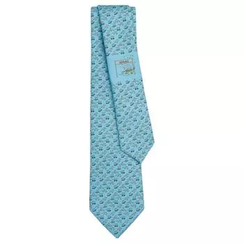 HERMES Мужской шелковый галстук Mulberry, небесно-голубой