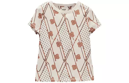 HERMES Обычная женская футболка белого цвета