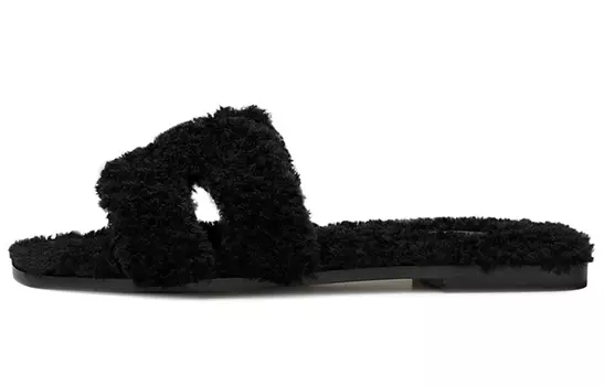 Сандалии HERMES Oran Slide Slippers Women's Black