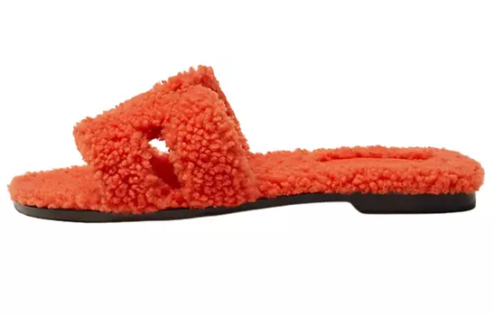 Сандалии HERMES Oran Sandal Orange Woolskin