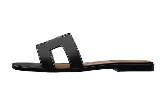 Сандалии HERMES Oran Slide Slippers Women's Black