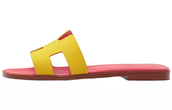 Сандалии HERMES Oran Slide Slippers Women's Gravel Yellow