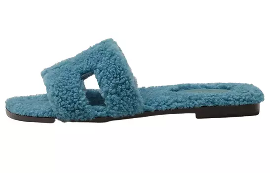 Сандалии HERMES Oran Sandal Blue Woolskin