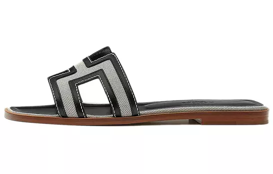 Сандалии HERMES Oran Slide Slippers Women's Black