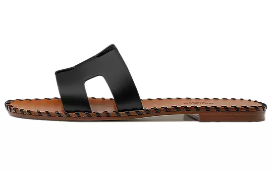 Сандалии HERMES Oran Slide Slippers Women's Black Brown