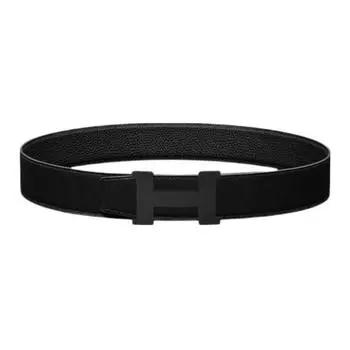 HERMES Ремень мужской из коровьей кожи черного цвета, ширина: 3,8 см