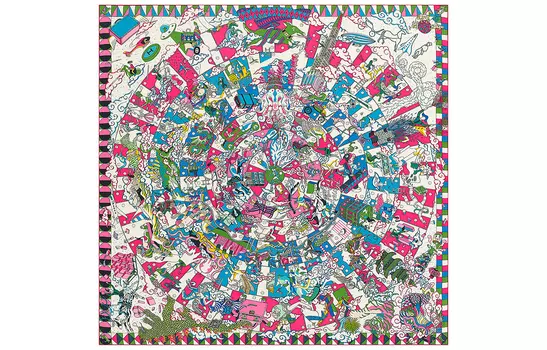 HERMES Шаль унисекс розовая