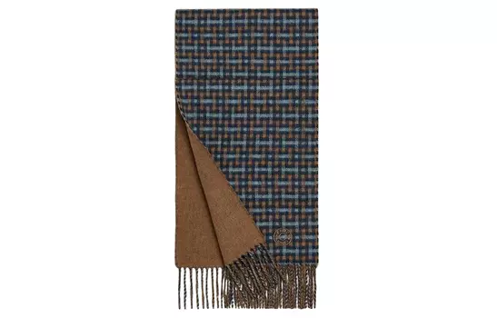 HERMES Шарф Plush Yarn Towel Unisex Brown