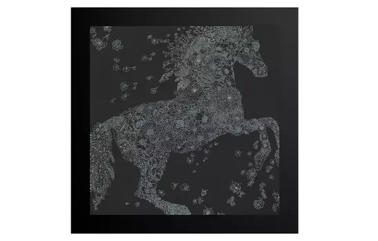 HERMES Шелковый шарф унисекс черный