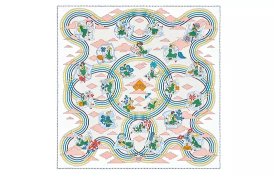 HERMES Шелковый шарф женский белые