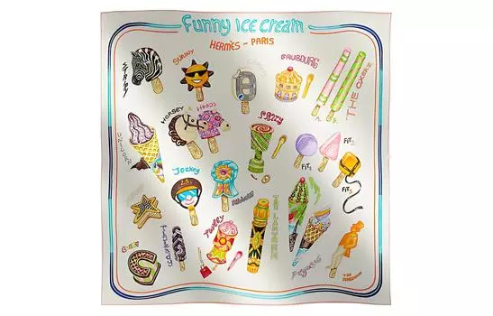 HERMES Шелковый шарф женский белые