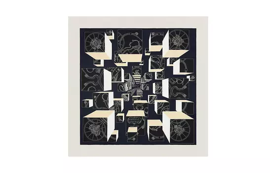 HERMES Шелковый шарф женский черный