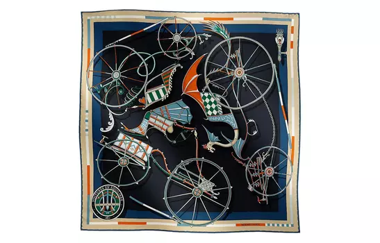 HERMES Шелковый шарф женский черный