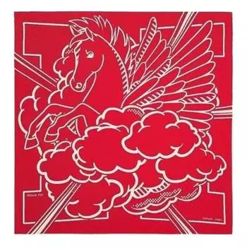 HERMES Шелковый шарф женский красный