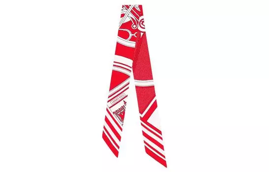 HERMES Шелковый шарф женский красный