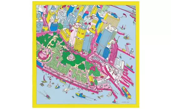 HERMES Шелковый шарф женский, оранжевый/розовый