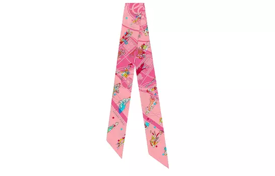 HERMES Шелковый шарф женский розовый