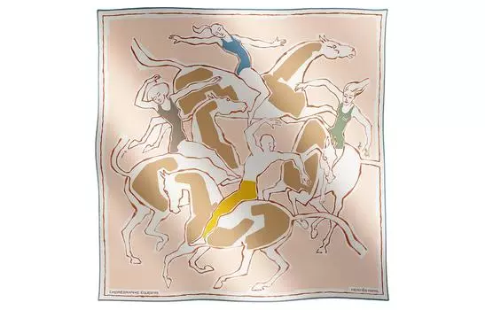 HERMES Шелковый шарф женский розовый