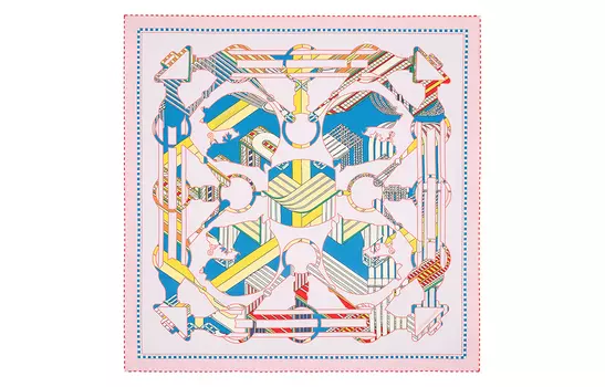 HERMES Шелковый шарф женский розовый