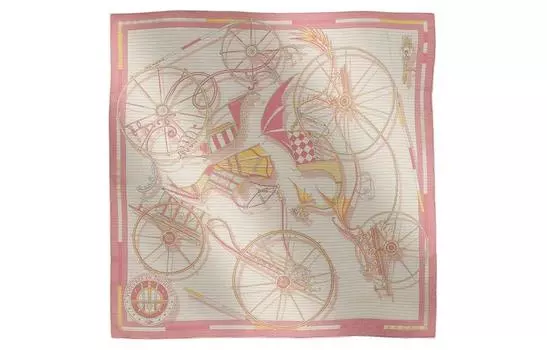 HERMES Шелковый шарф женский розовый