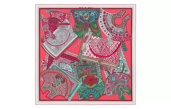 HERMES Шелковый шарф женский розовый