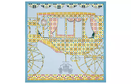 HERMES Шелковый шарф женский синего цвета