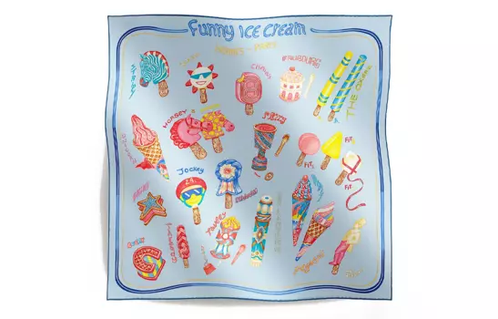 HERMES Шелковый шарф женский синего цвета