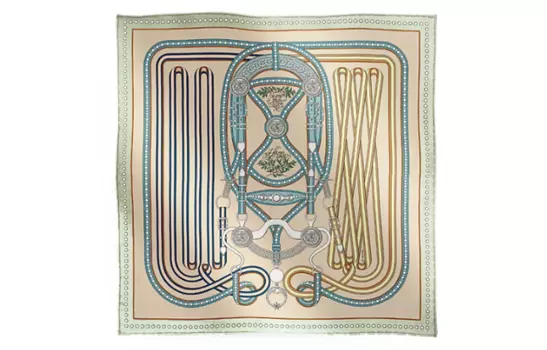 HERMES Шелковый шарф женский светло-зеленый