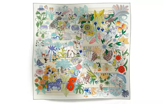 HERMES Шелковый шарф женский зеленый