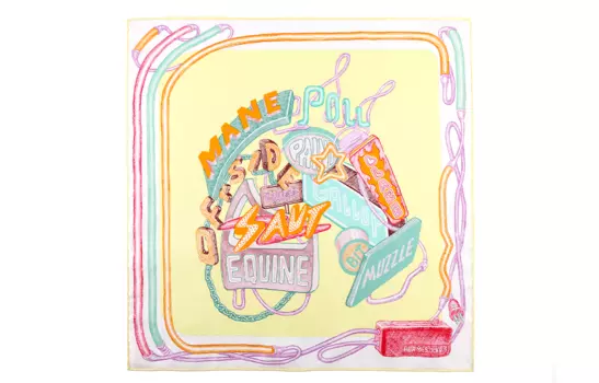 HERMES Шелковый шарф женский желтые