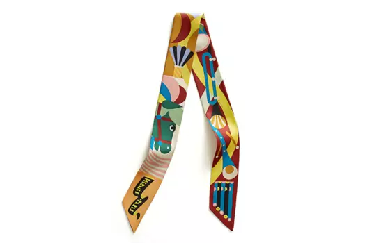 HERMES Шелковый шарф женский желтые