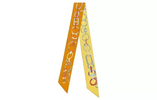 HERMES Шелковый шарф женский желтый