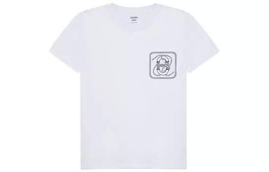 HERMES SS23 Обычная женская футболка белого цвета