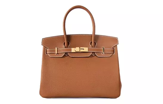HERMES Сумка Birkin Togo из телячьей кожи Birkin 25, женская, 37, золотисто-коричневая