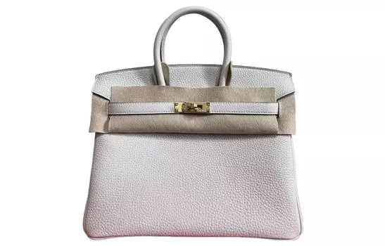 HERMES Сумка Birkin Togo из телячьей кожи, женская, M4 Gris, нежно-кремово-серая