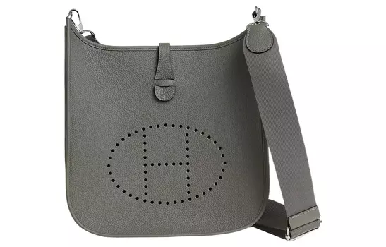 HERMES Сумка через плечо Evelyne Clemence Bullock Leather Ivory, женская, 0 л, Grismeyer Cumulonimbus Gray