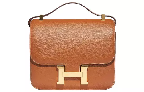 HERMES Сумка Constance Epsom Leather через плечо, женская, размер 37, золотисто-коричневая