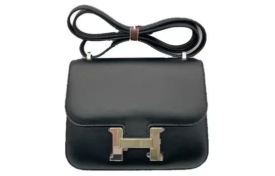 HERMES Сумка Constance Leather Kangkang через плечо, мини, женская, черная