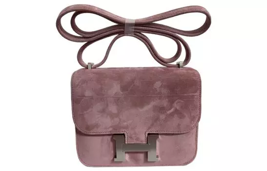 HERMES Сумка Constance Suede через плечо, мини-сумка для женщин 5T Rose