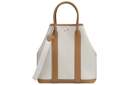 HERMES Сумка GARDEN FILE из холста с телячьей кожей Negonda, сумка через плечо, сумка через плечо унисекс, бетонно-серый