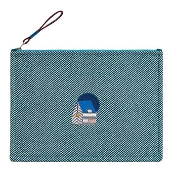 HERMES Сумка-клатч Les Cabanes Wool Storage Bags Clutches Regular Kids, синие